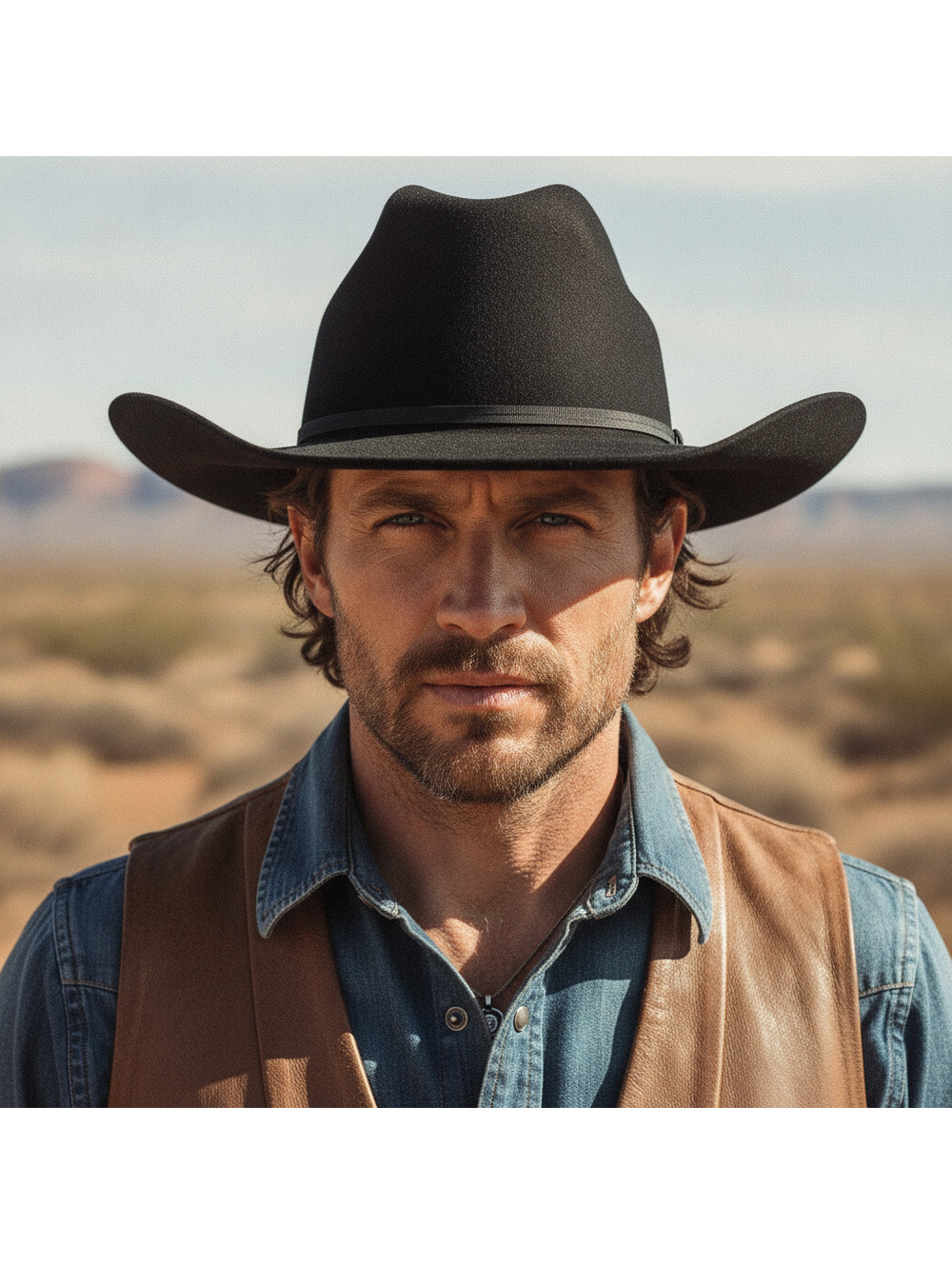 Summit Hat Houston Black Wool Felt Cowboy Hat